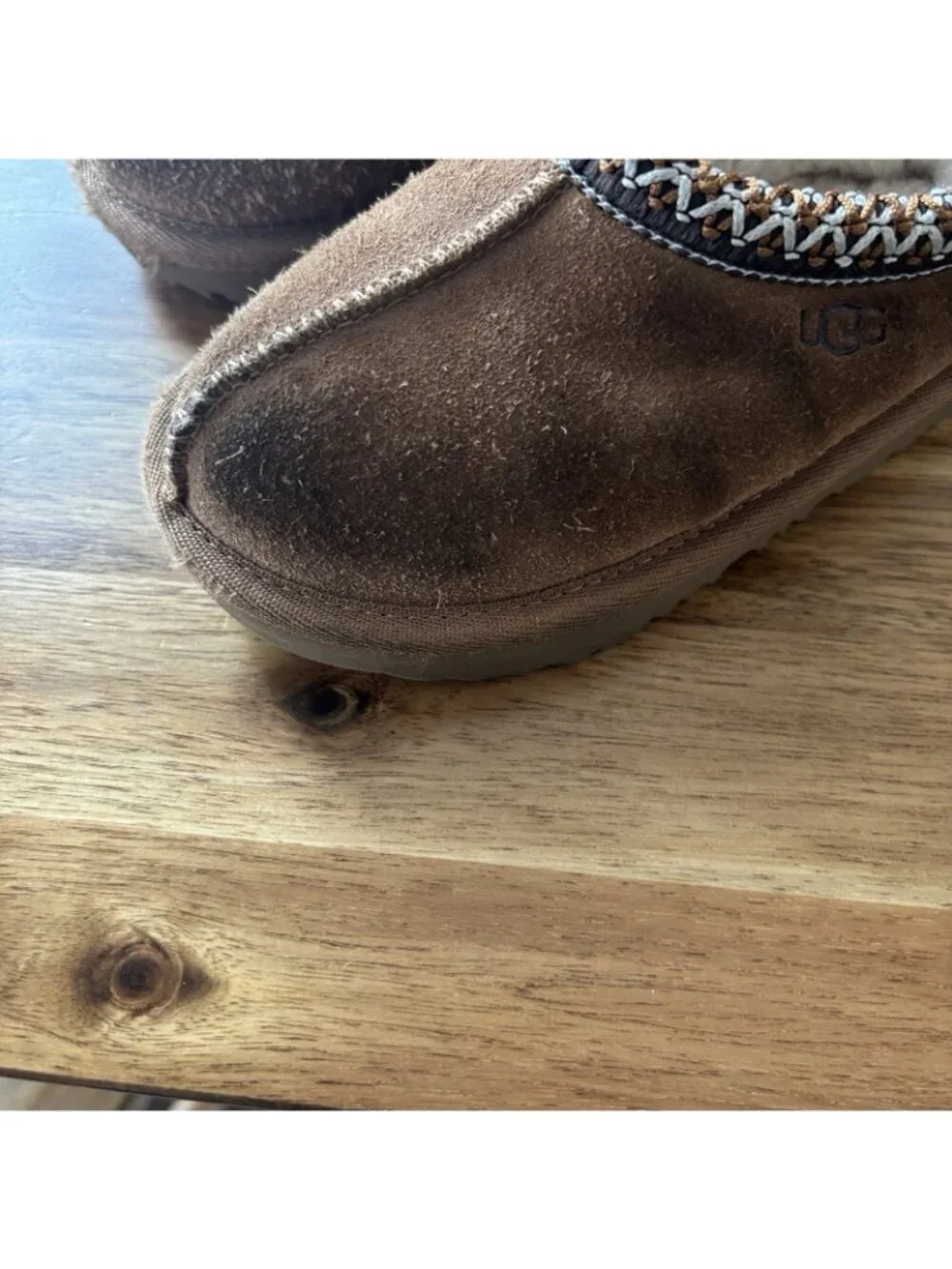 UGG Tasman II Slippers Toddler Size 9 Shoes‎ Chestnut Suede Slip On Minimalist